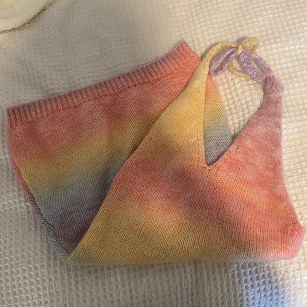 Rainbow Knit Halter Dress